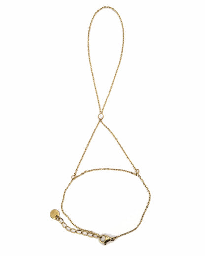 SANNI - Zierliche X-Design Handkette mit Zirkon