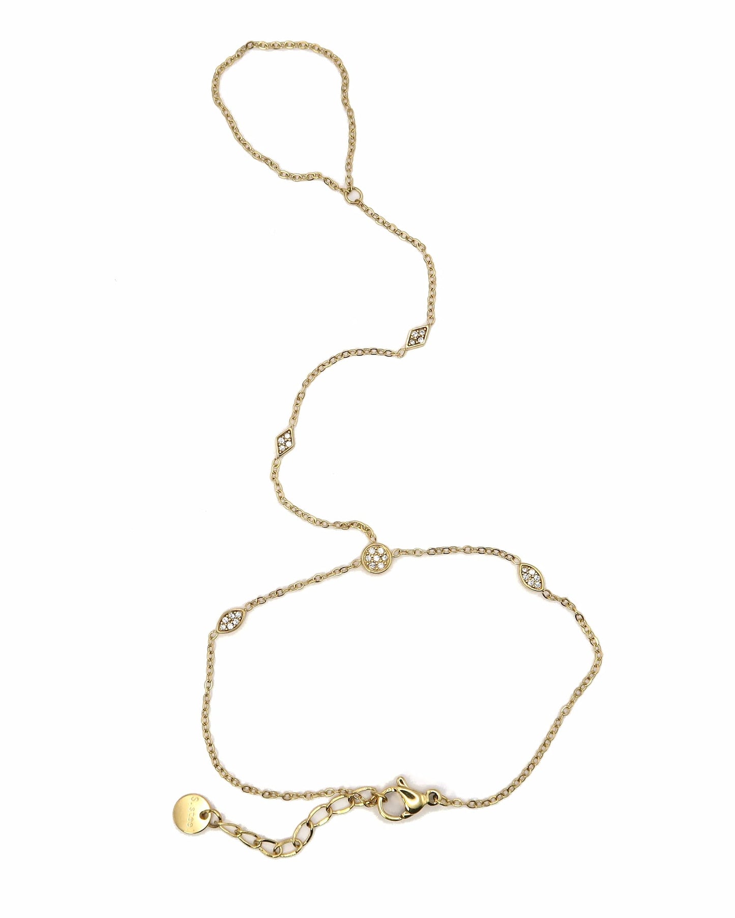 ERIDA - Edelstahl Handkette mit Zirkonen