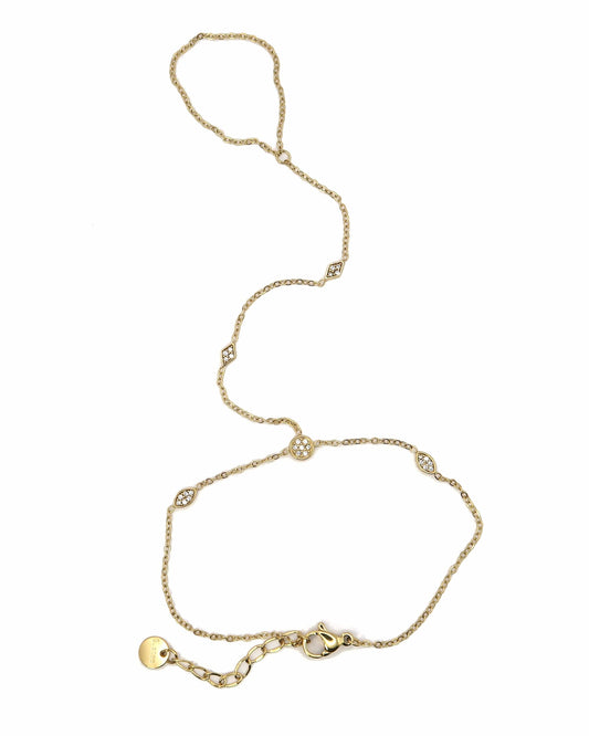 ERIDA - Edelstahl Handkette mit Zirkonen