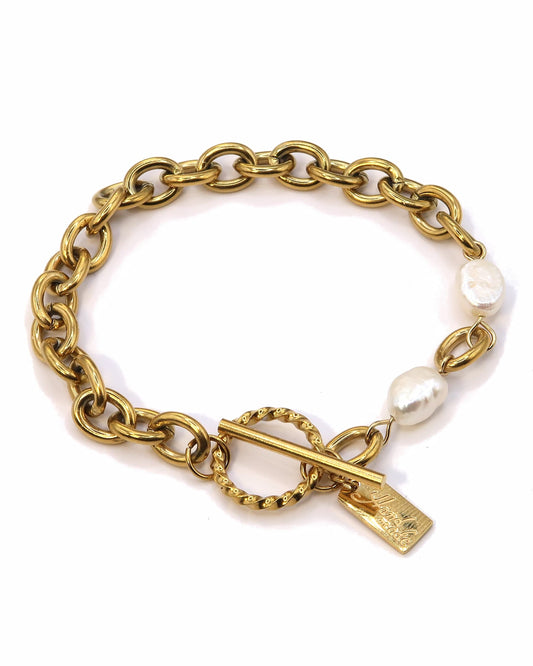 Alba - Chunky Armband mit Süßwasserperlen