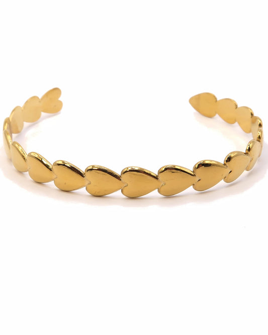 AMELIA - Goldener Edelstahl Herz Armreif