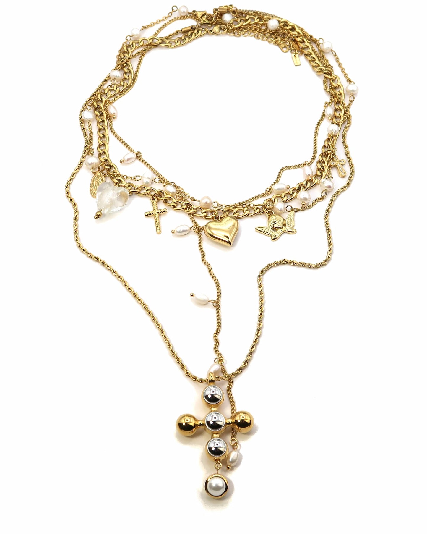 ARUSHA - Goldenes Halsketten Layering Set