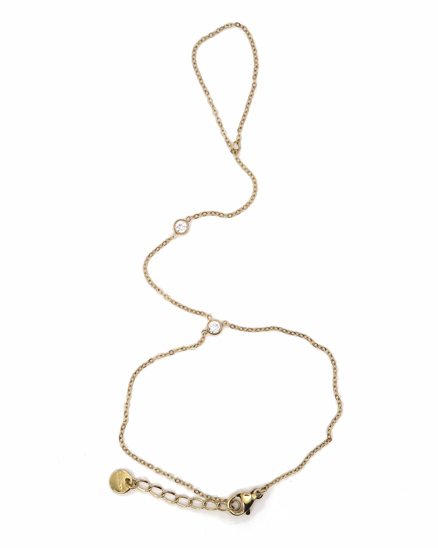 OANA - Minimalistische Edelstahl Handkette mit Zirkonen