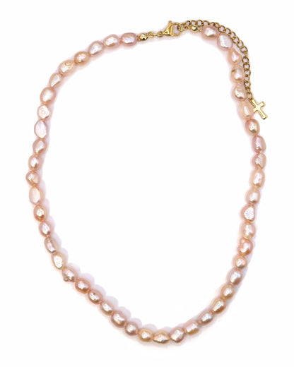 LANA - Unregelmäßige Orange Süßwasserperlenkette