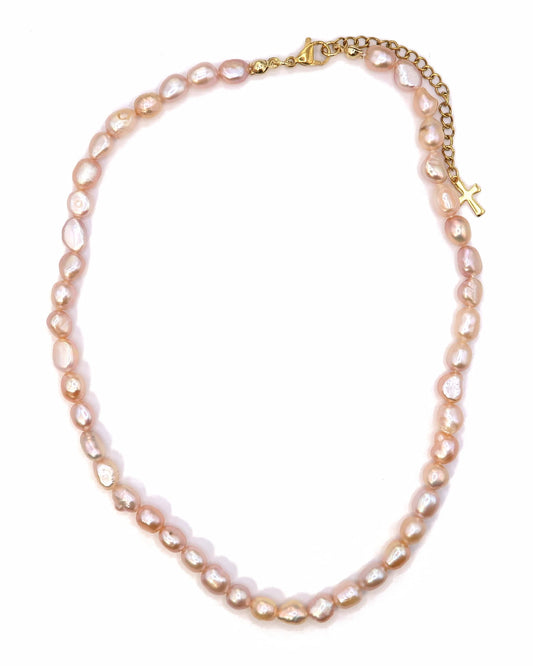 LANA - Unregelmäßige Orange Süßwasserperlenkette