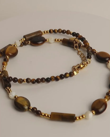SUNA - Braune Boho Perlenkette