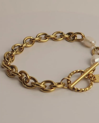 Alba - Chunky Armband mit Süßwasserperlen