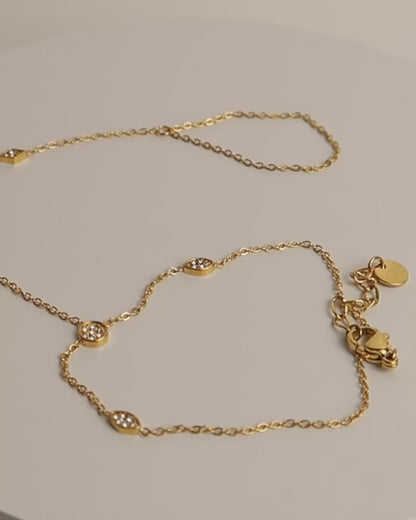 ERIDA - Edelstahl Handkette mit Zirkonen