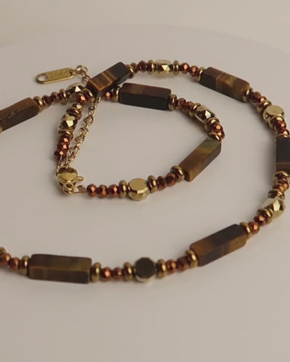 SORA - Braune Tigerauge Perlenkette