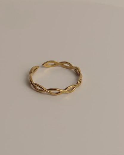 WILLA - Edelstahl Doppel Wellen Ring