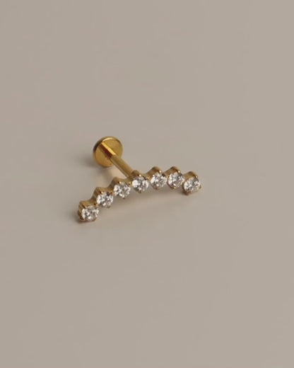 NIKA - Halbmond Titan Helix Piercing mit Zirkonen