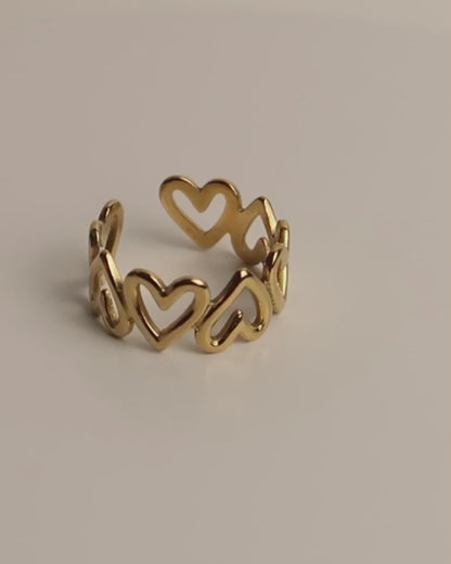 LOLIE - Edelstahl Herz Cut-Out Ring