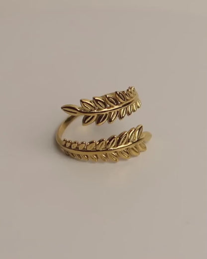 AURELIA - Edelstahl Lorbeerkranz Blatt Ring
