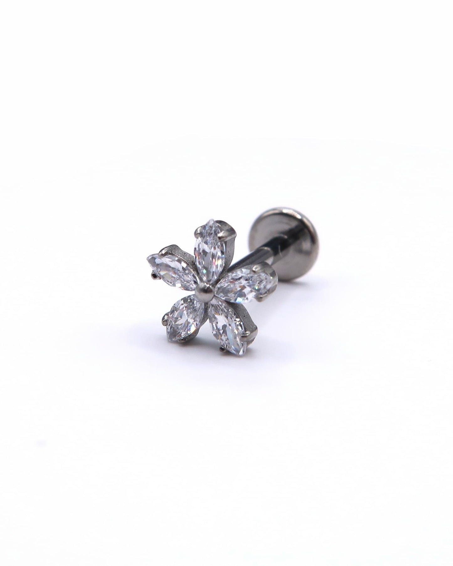 ARA - Titan Helix Piercing mit Zirkon Blume und Innengewinde