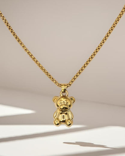NUNA - Edelstahl Teddybär Halskette