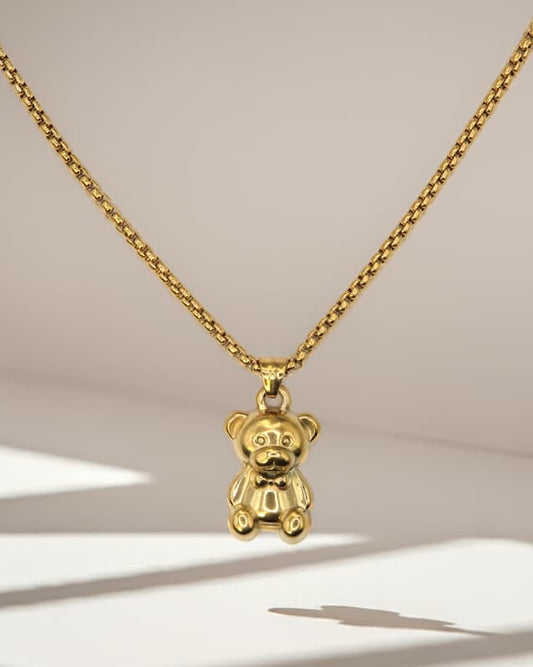 NUNA - Edelstahl Teddybär Halskette